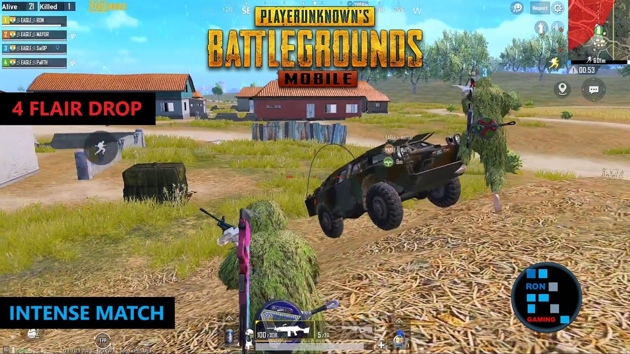 PUBG MOBILE | AMAZING 4 FLAIR DROP LOOT WITH BRDM FUN CHICKEN DINNER (OLD RECORDING)