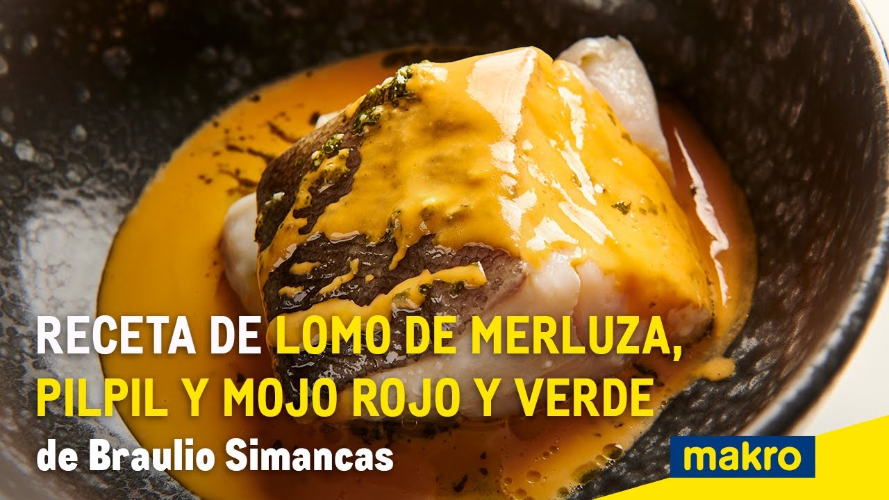 Receta de lomo de merluza, pilpil y mojo rojo y verde de Braulio Simancas