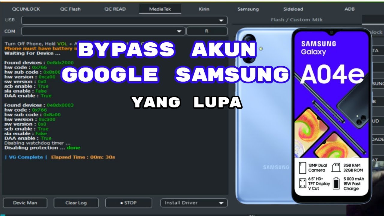 Cara Bypass Frp Samsung A04 dan lupa pin untuk pemula