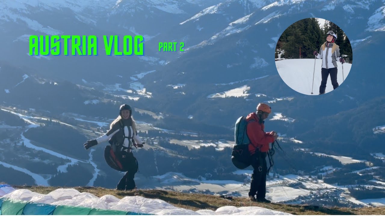 Austria Vlog part 2!!! (snowboarding, paragliding, going out, room problems, rollercoaster)