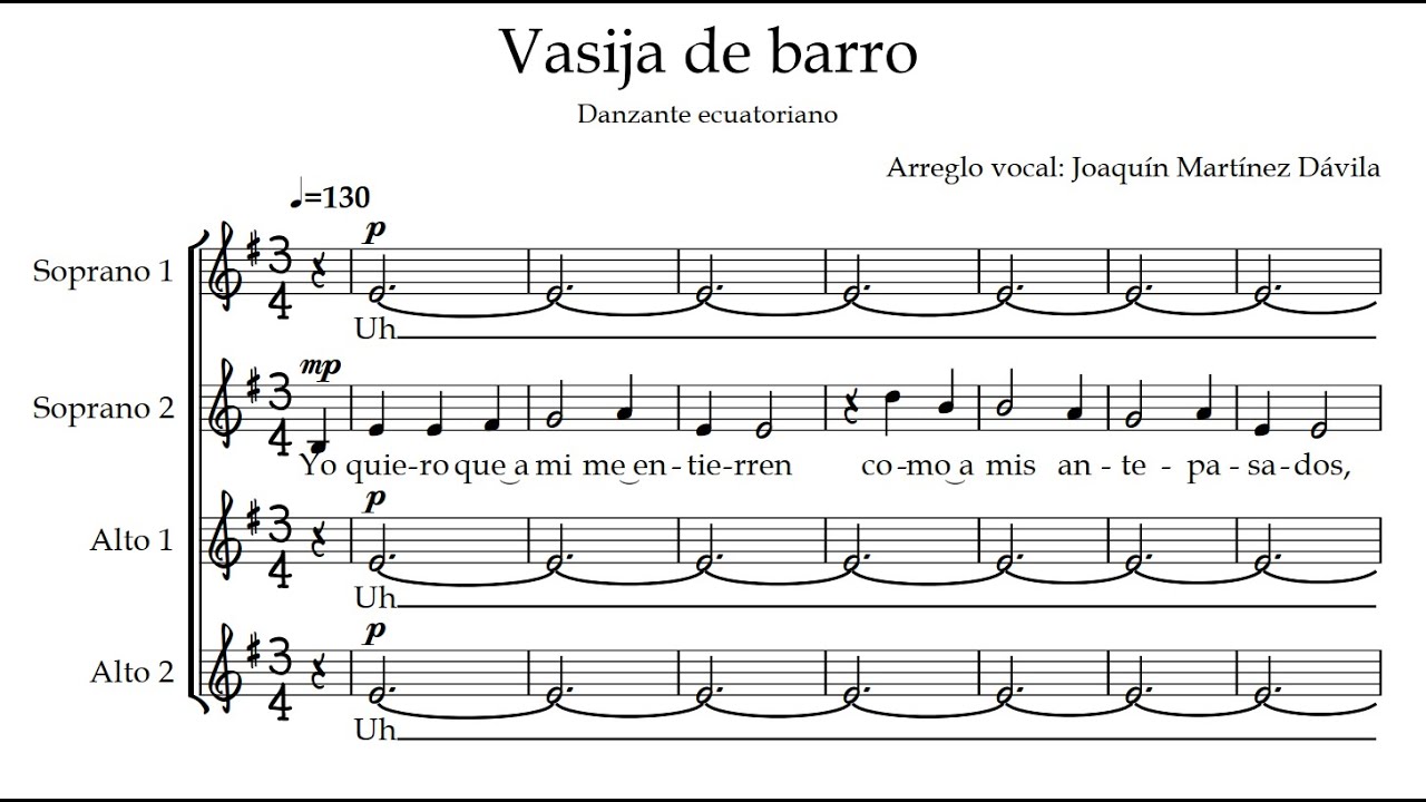 Vasija de barro (Arr. Joaquín Martínez Dávila)
