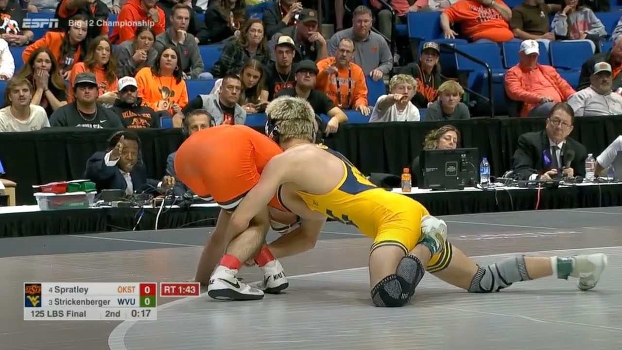 125lbs Jett Strickenberger (West Virginia) vs Troy Spratley (Oklahoma State)