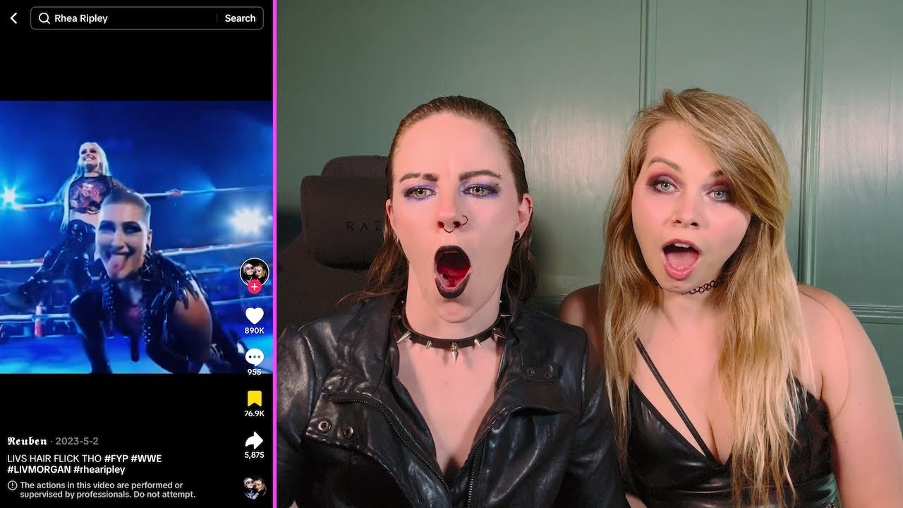 Reacting to Rhea Ripley & Liv Morgan Thirst Traps! - Hailee And Kendra