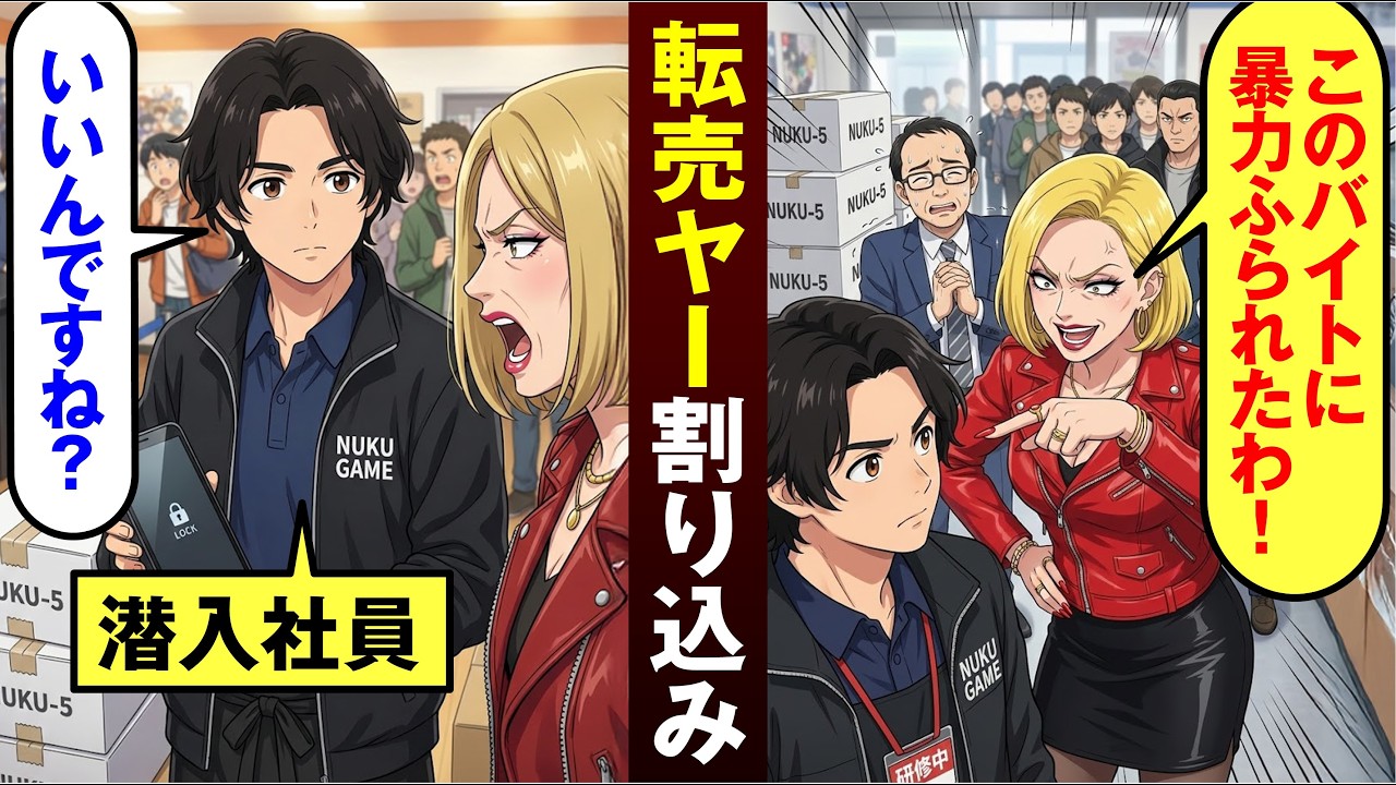 【漫画】割り込み転売ヤーに注意→「突き飛ばされた！店員をクビにしろ！ 」と傷害を主張【恋愛スカッとマンガ動画】