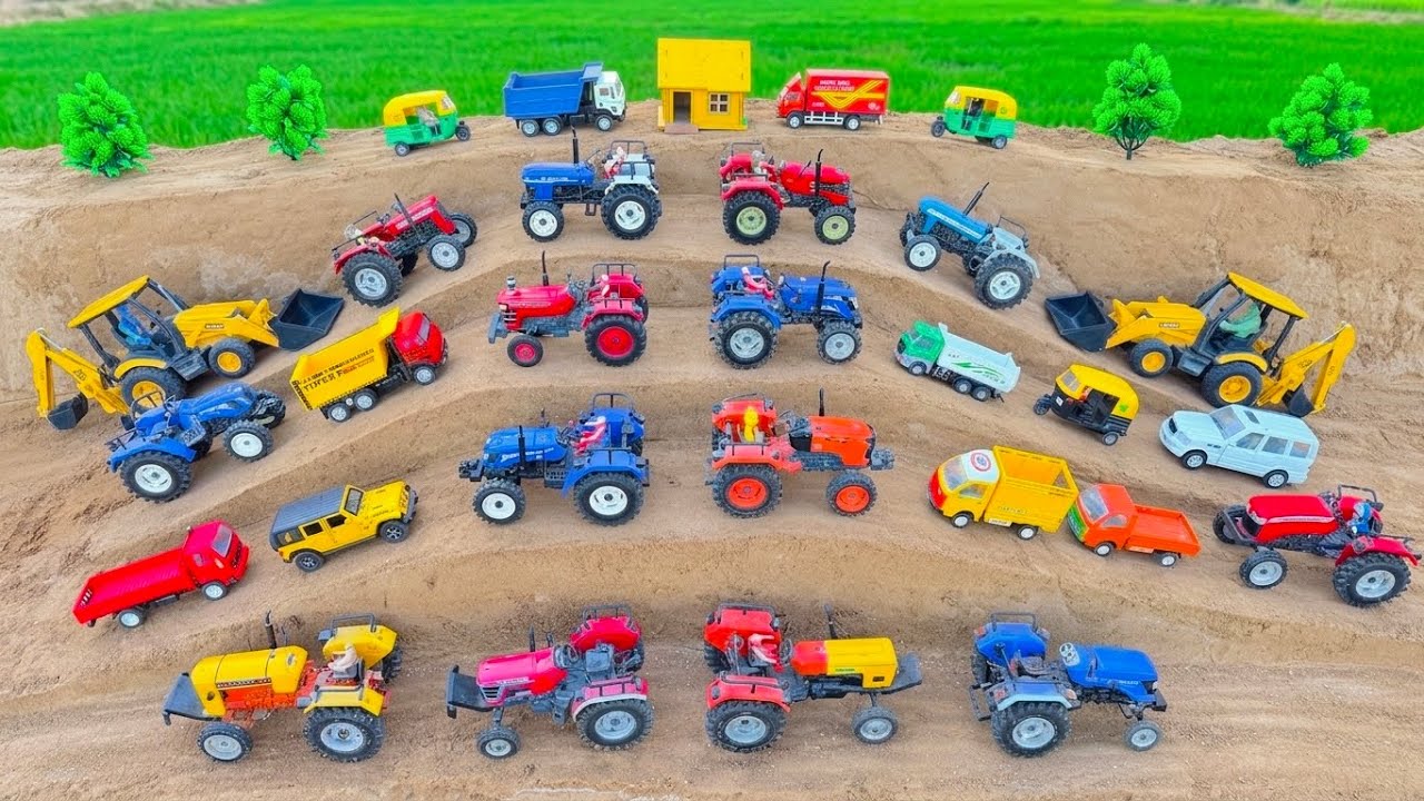 Jcb tractor truck video | mini tractor trolley parking video | jcb cartoon | gadi wala 
