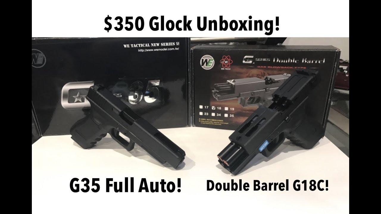 $350 WE Tech Glock Unboxing! Full Auto Double Barrel Glock & More!