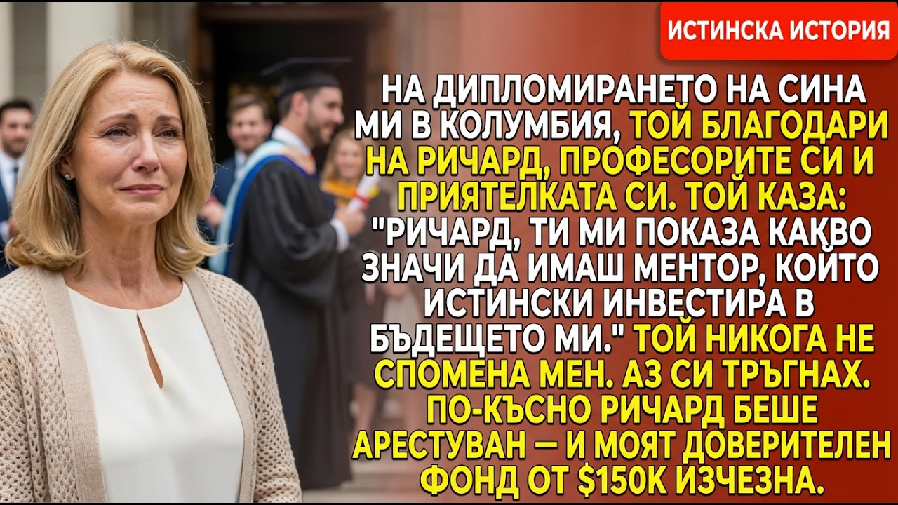 На дипломирането синът благодари на доведения баща—станах и си тръгнах.