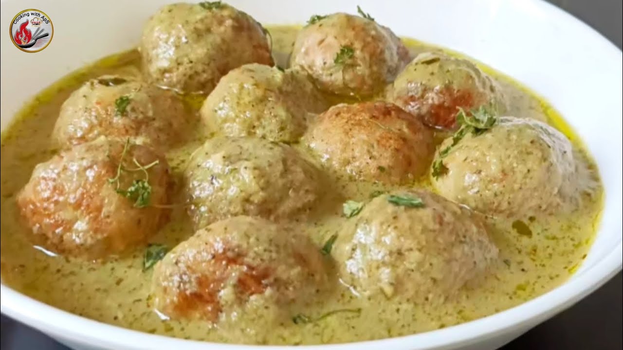 CHICKEN MALAI KOFTA CURRY | CHICKEN MEATBALLS IN WHITE GRAVY | CHICKEN KOFTA