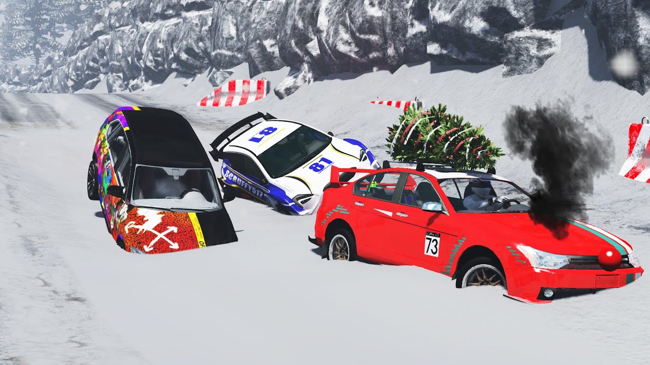 Cars vs Snow Pit #3 | BeamNG Drive