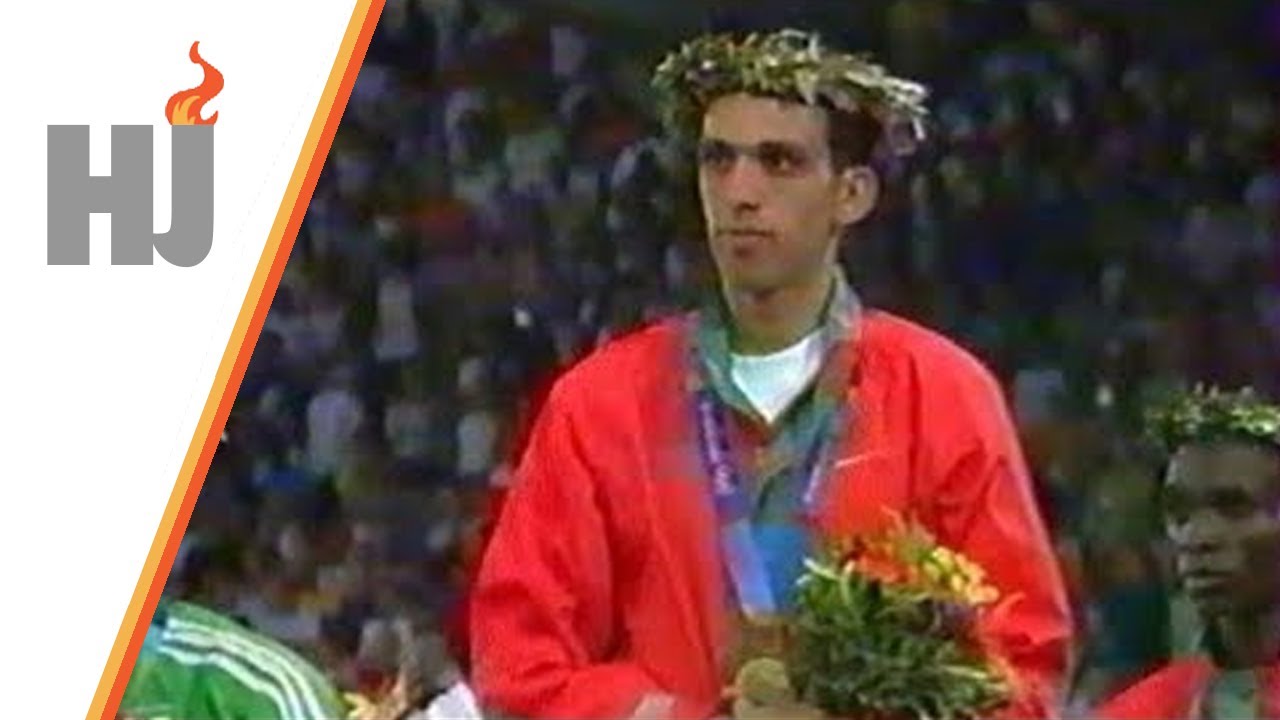 2004 Athènes - le podium de Hicham EL GUERROUJ