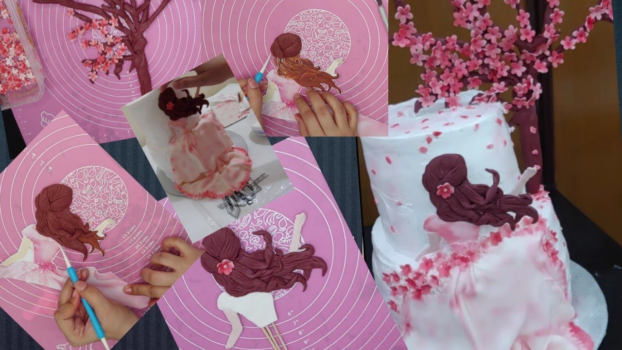 HOW TO MAKE CHERRY BLOSSOM CAKE/#cherryblossom #cakedecorating #thecakery #cherryblossomcaketutorial