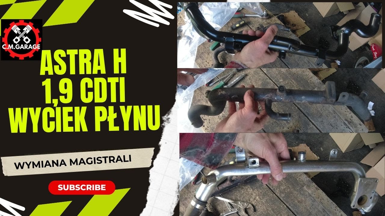 Astra III H 1,9CDTi Wyciek Płynu Wymiana Magistrali Rury Wodnej 1,9CDTi Opel Fiat Alfa Saab Lancia