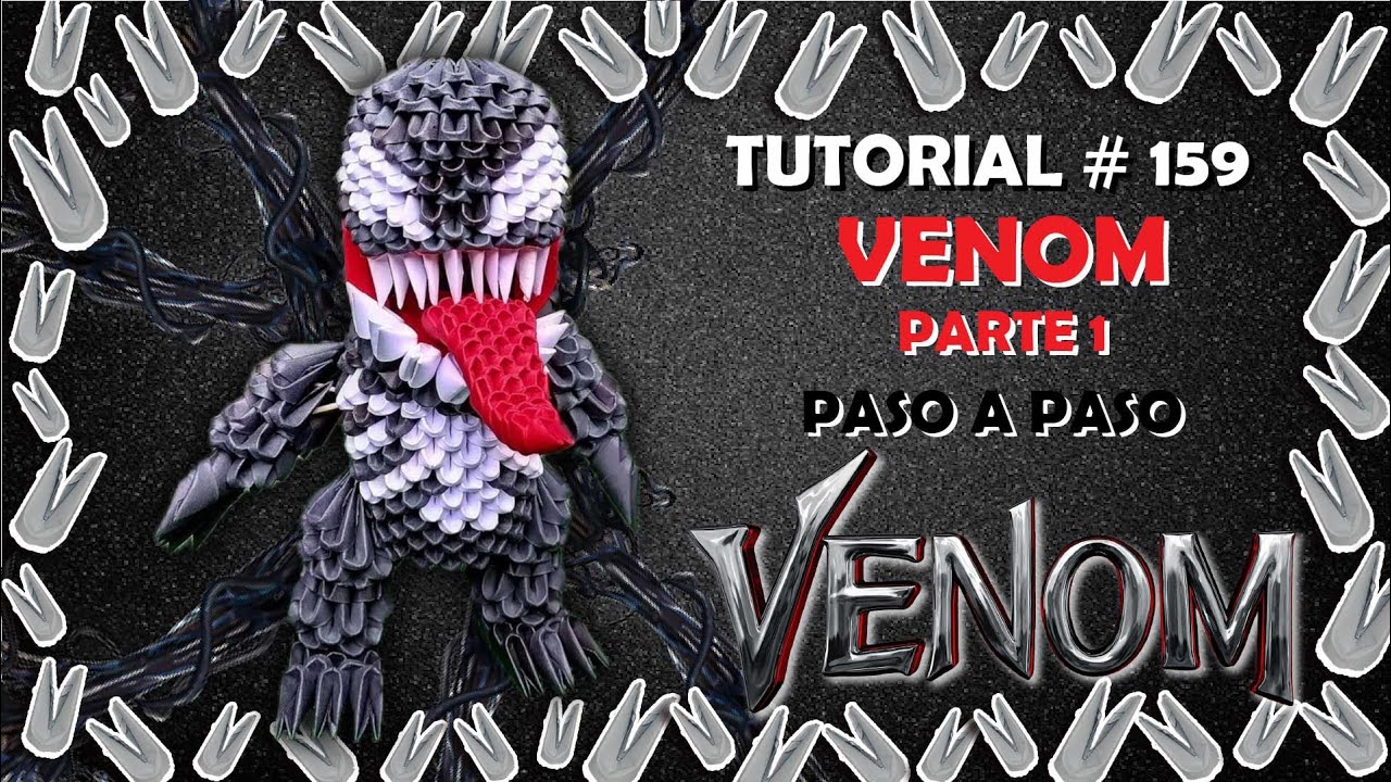 ¿Cómo armar a VENOM 🖤 en Origami3D ?✂️| 🕸️PARTE 1🕸️| Tutorial paso a paso ✨ | PrizGami3D 🌻