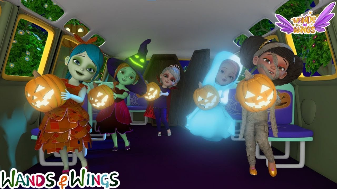 Roda Bus yang Menyeramkan 🎃| 👻 Zombi, Penyihir, Mumi & Putri + Lukis Wajahku | Tongkat dan Sayap