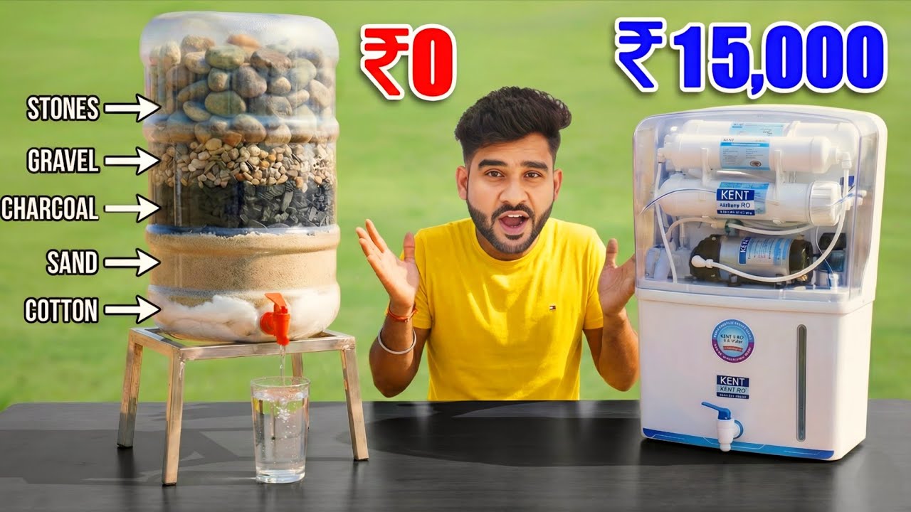 ₹0 Desi Water Filter vs ₹15,000 RO 😱 | Real Test