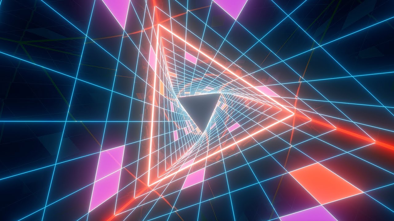 NEON LIGHT TUNNEL | 🟪🔺🟦 | INFINITE LOOP  |  SCREENSAVER | ABSTRACT TRIANGLE | WALLPAPER BACKGROUND