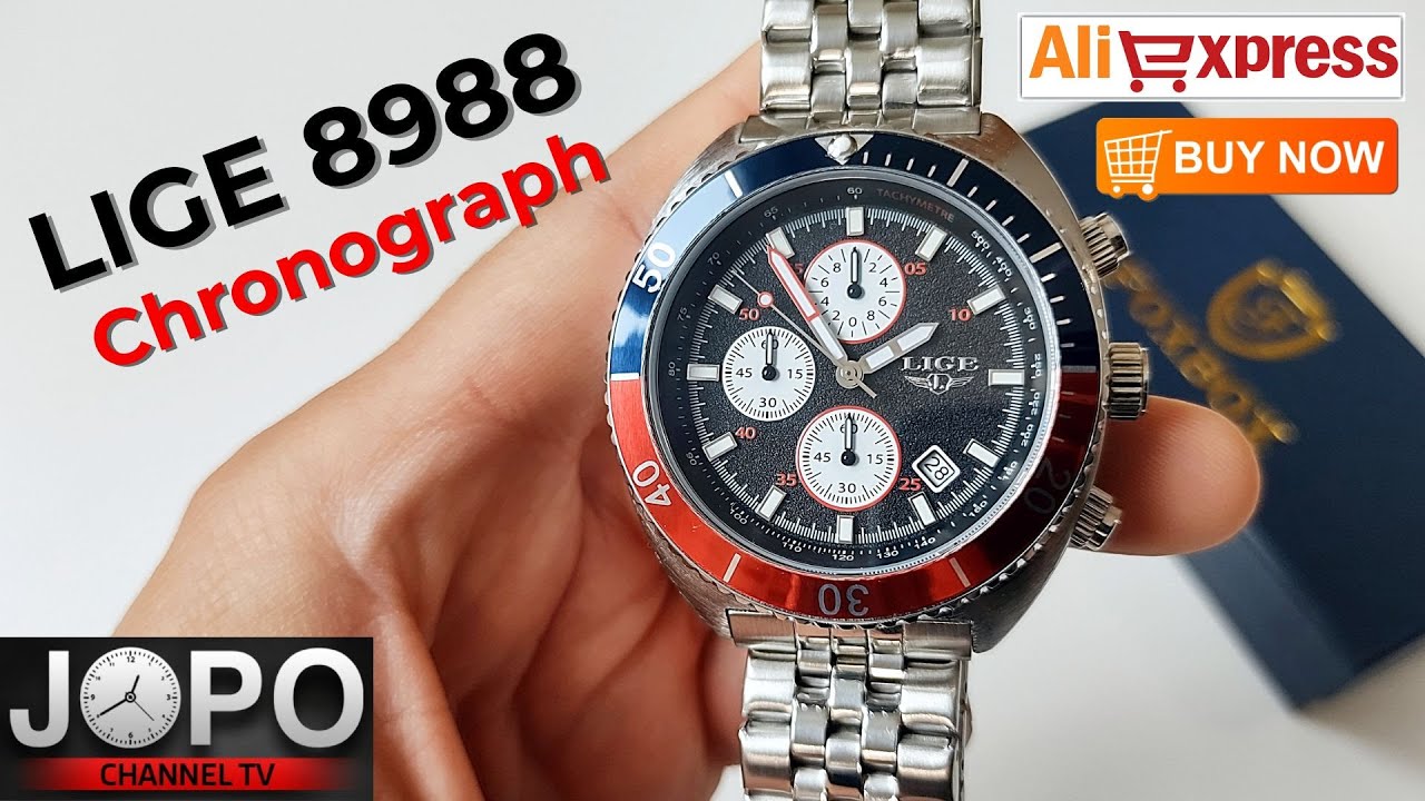 LIGE 8988 Luxury Chronograph Watch Turtle Homage Watch│Lige Watch Review│Subtitles