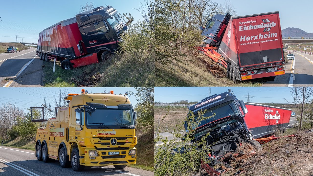 [SCHWERER LKW-CRASH] 40-TONNER KRACHT IN BÖSCHUNG NACH AUSWEICHVERSUCH | LANGE BERGUNG & SPERRUNG