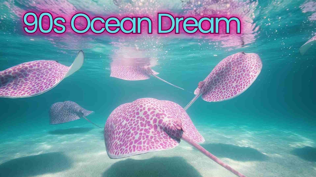 3 Hours of Dreamy Ocean Ambience 🌈✨ | 90s Lisa Frank–Inspired Fantasy Sea | Calm & Sleep Music