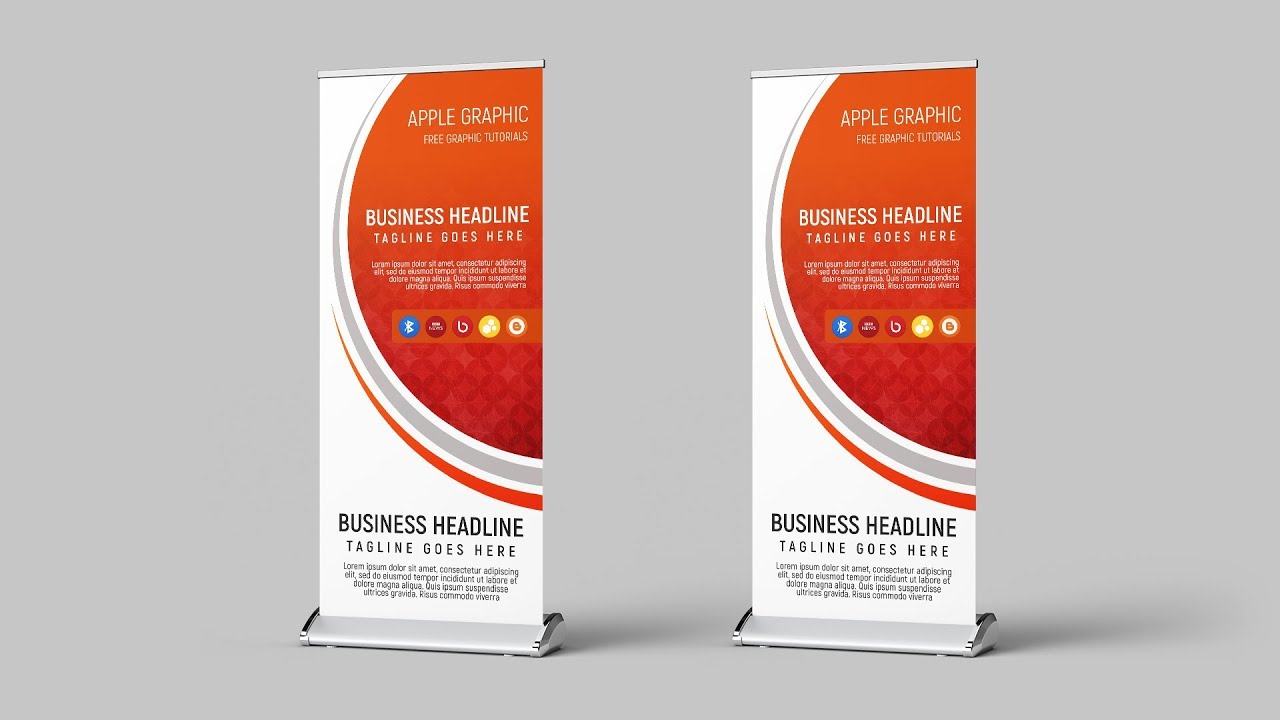 Creative Roll Up Banner Design - Photoshop Tutorial