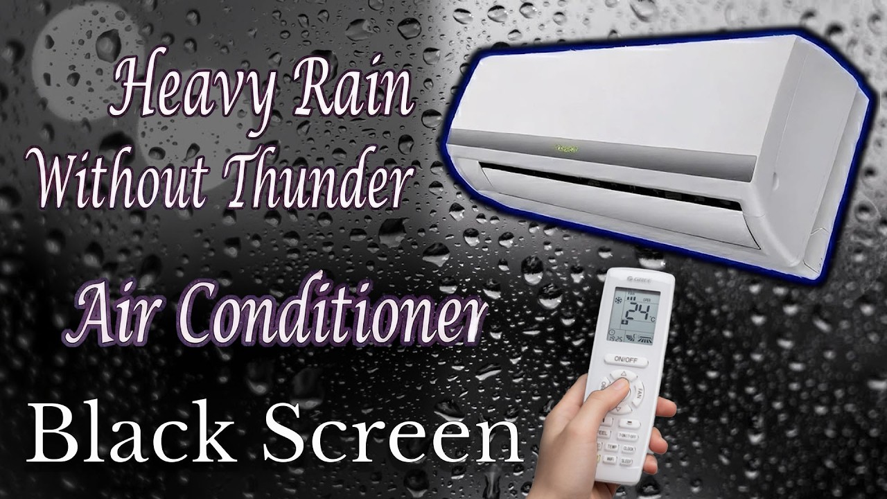 [NO ADS] Fall Asleep Fast with 24°C CALMING Air Conditioner Noise +Heavy Rain Sounds Tonight | 10H