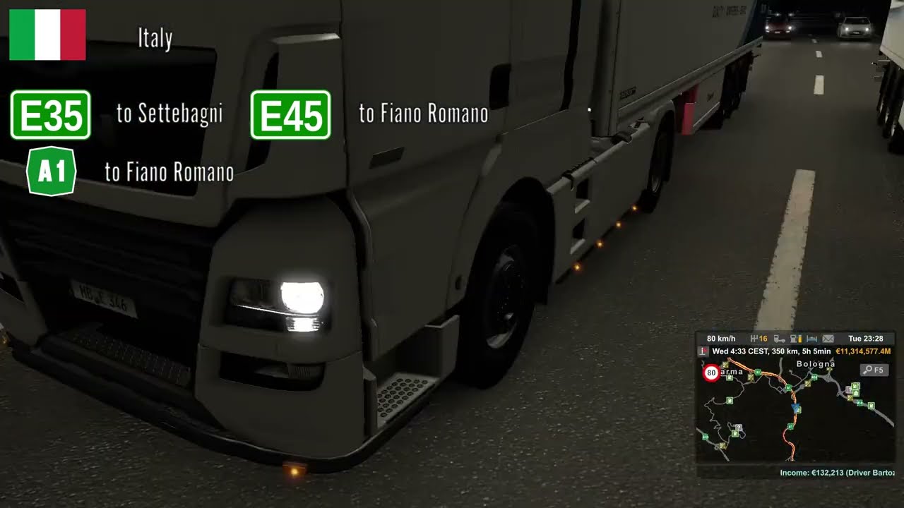 Amsterdam - Rome Timelapse (ProMods) - Euro Truck Simulator 2