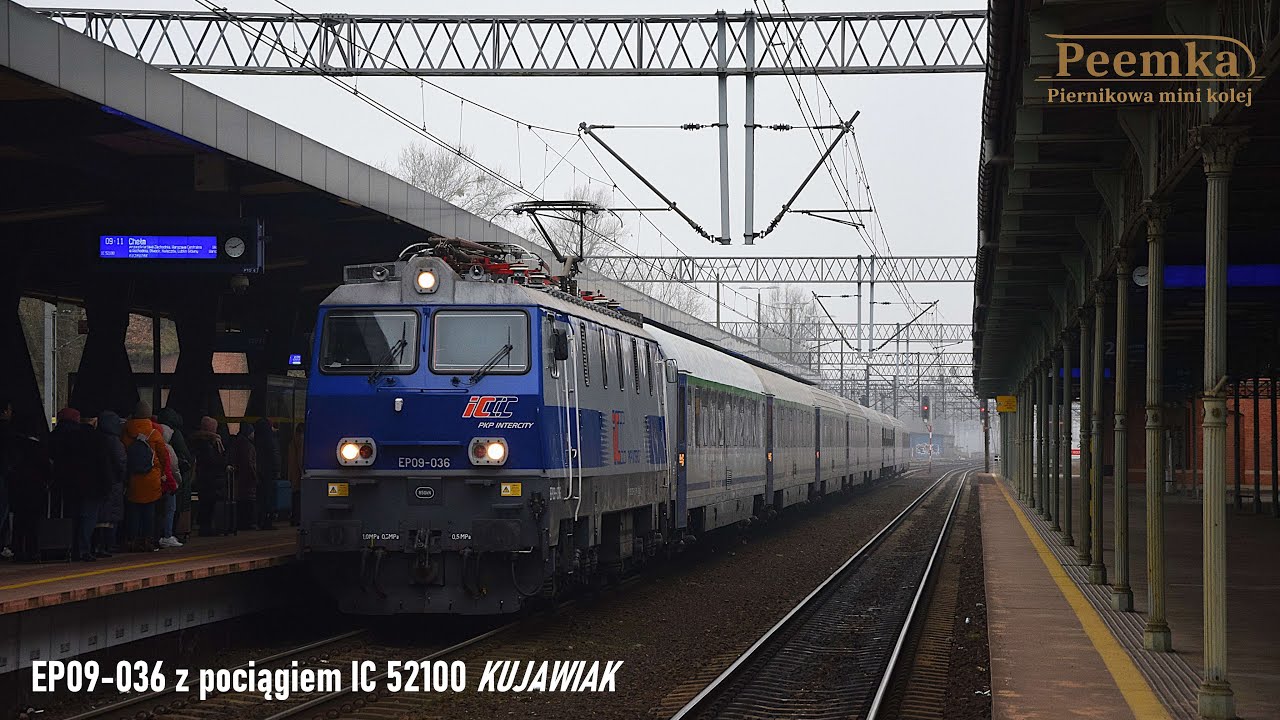 2025.01.23. - Toruń Gł. - EP09 036 z pociągiem IC 52100 KUJAWIAK relacji Bydgoszcz Gł. - Chełm