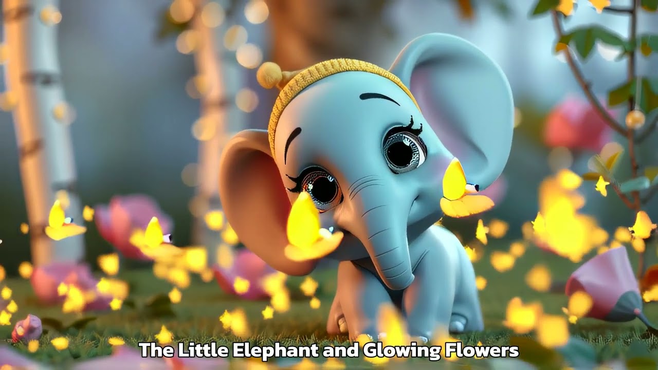 The Little Elephant and Glowing Flowers | Lullaby for Babies 🌙