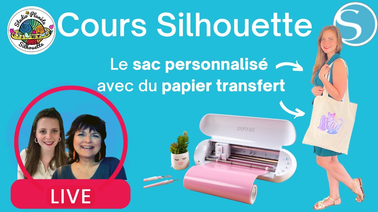 Cours Silhouette français : Créer un totebag personnalisé avec Portrait ou Cameo ! Machine découpe