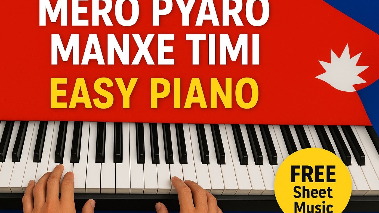Mero Pyaro Manxe Timi – Cine Gurung | Easy Piano Tutorial + FREE Sheet Music | Nepali Piano Lesson