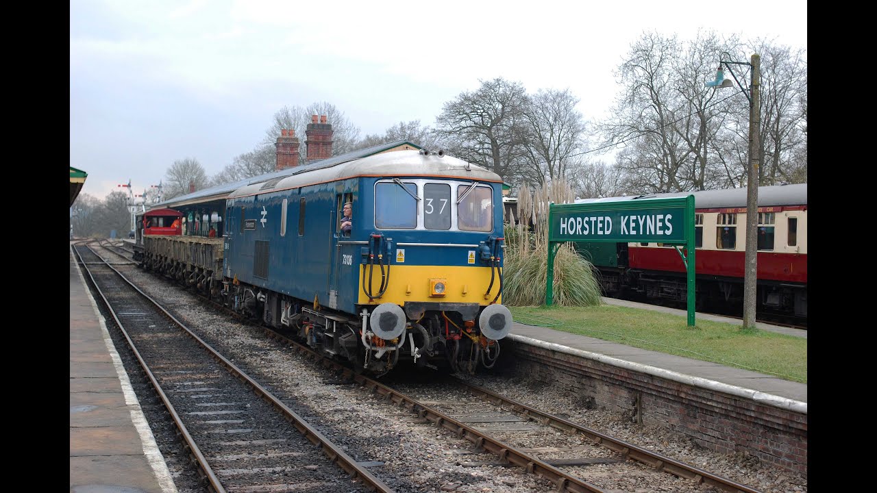 BR CLASS 73 73136 'PERSEVERANCE' AT WORK ON THE IMBERHORNE SPOIL WORKING - 20th February 2009