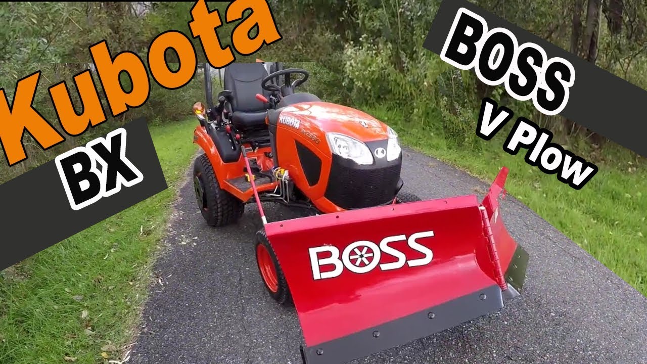 Kubota BX snow plow - Boss UTV V plow XT