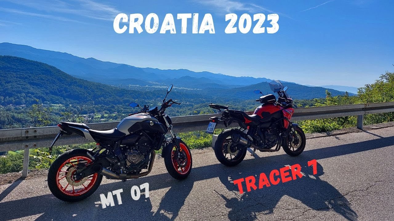 Yamaha Tracer 7 - Nice Croatian road with nice views and corners (MT-07 behind me)