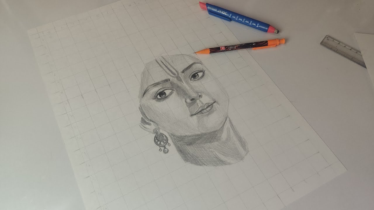 Drawing Lord Krishna: Real-Time Pencil Shading Live! 🎨✍️