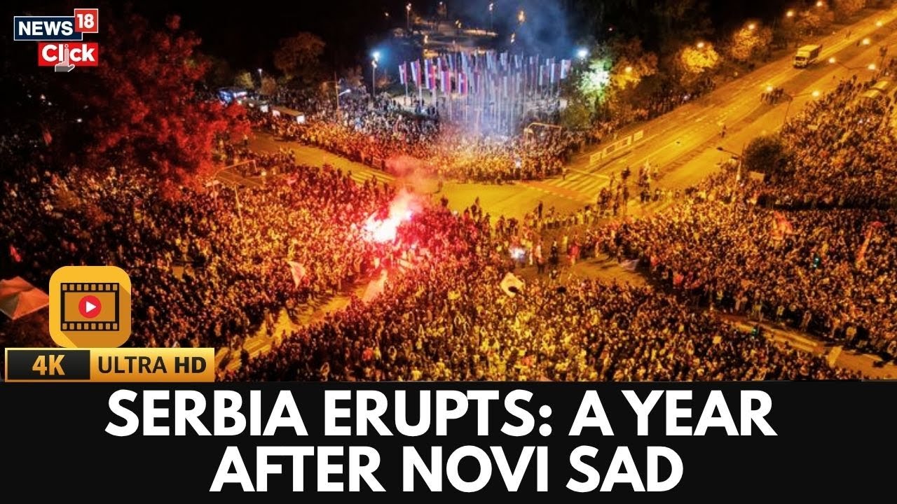 Serbians Stage Mass Rally To Mark First Anniversary Of Deadly Train Station Collapse | 4K | N18G