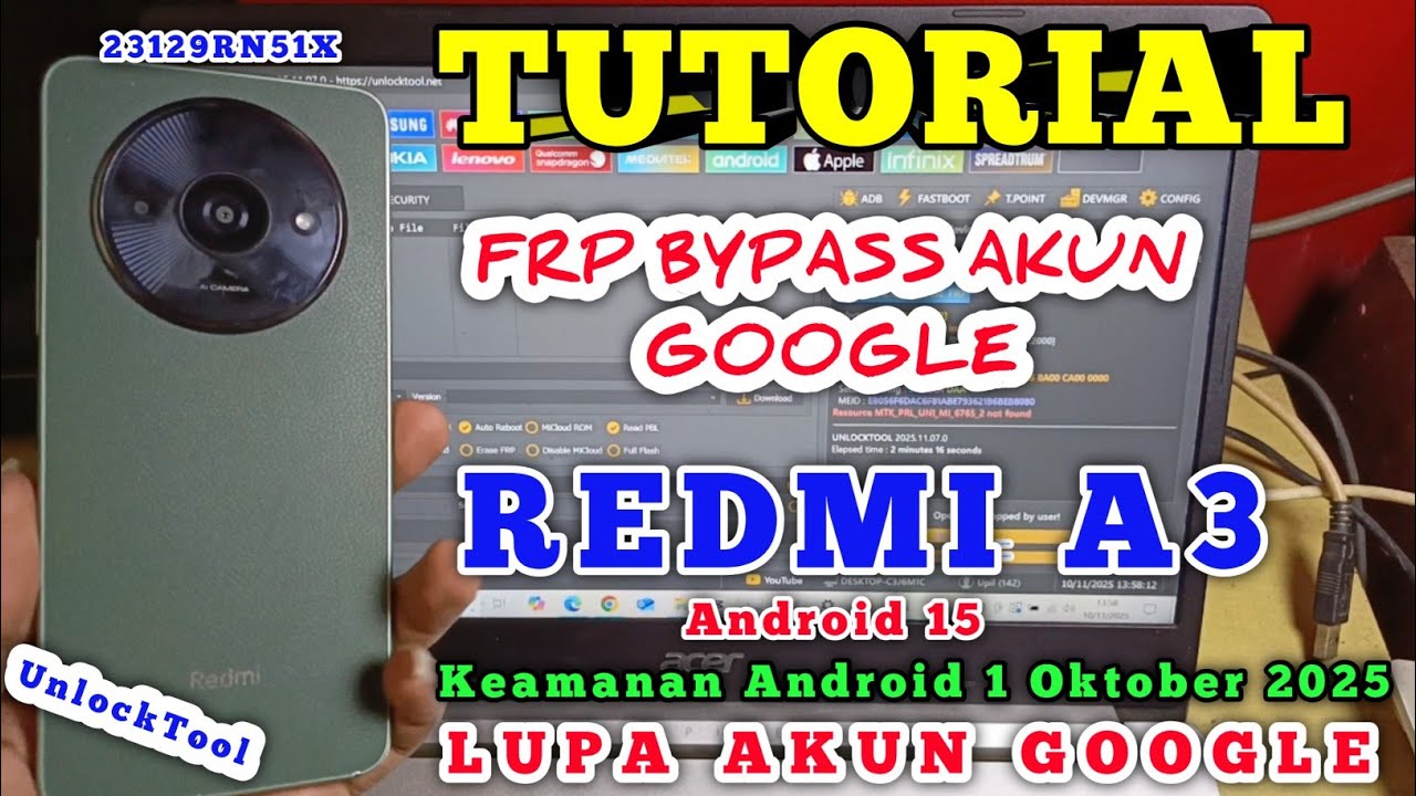 ✅ XIAOMI REDMI A3 LUPA AKUN GOOGLE ✅ XIAOMI REDMI A3 FRP BYPASS ✅ BYPASS REDMI A3 UNLOCKTOOOL