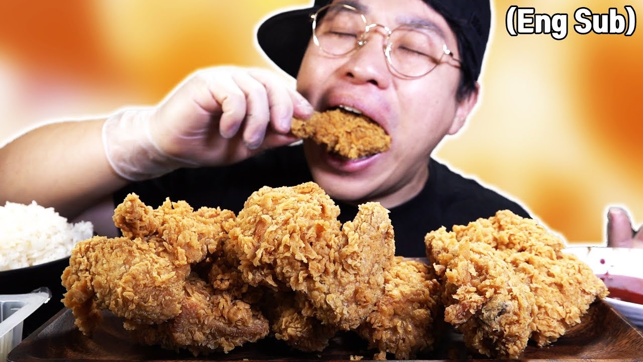 먹방창배tv BBQ 황금 올리브 치킨 이렇게 바삭할 수가 침샘을 자극하는 압도적인 사운드 mukbang asmr copy eating show