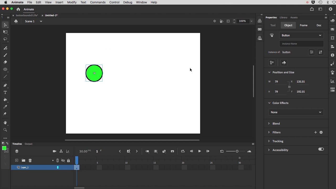 Button Sounds in Adobe Animate