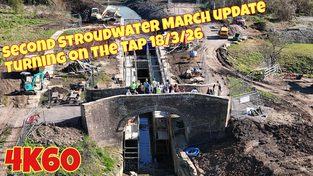 Stroudwater 2nd March update, turning on the taps.. a big day for the restoration of the canal