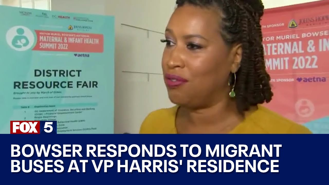 DC Mayor Bowser responds to migrants buses arriving at Vice President Harris' residence | FOX 5 DC