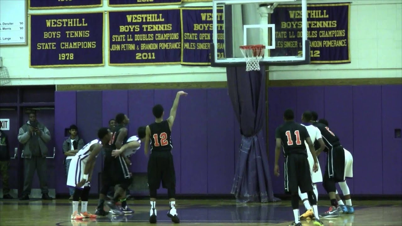 Stamford High VS Westhill High Boys Basketball - 2/12/14