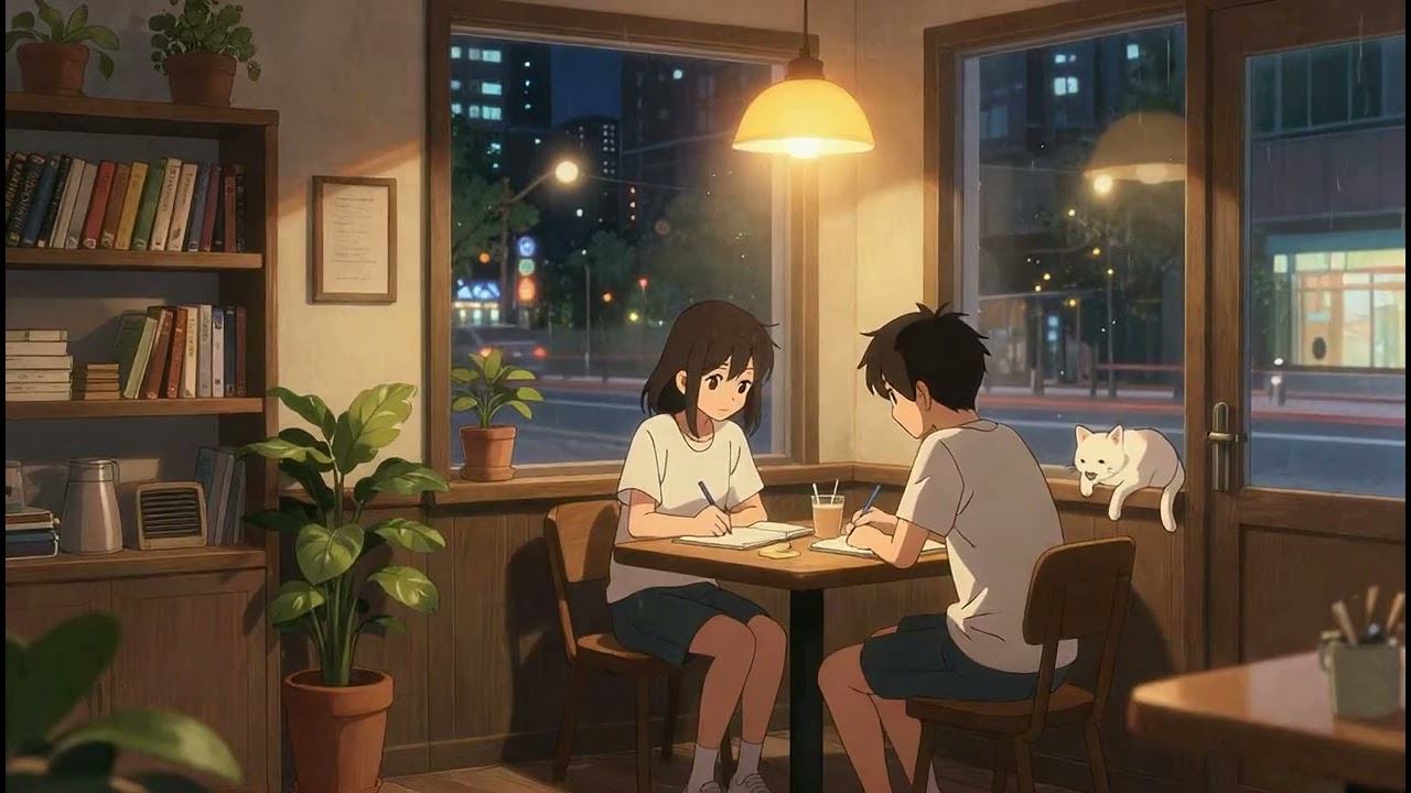 🌧️ Rain Lo-fi Jazzhop: Chill Acoustic Guitar Vibes for Relaxation 🎶