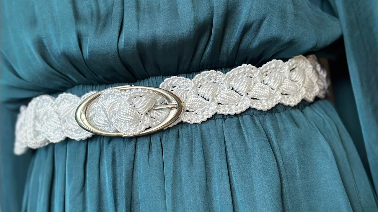 CINTURON a CROCHET en punto ABALORIO