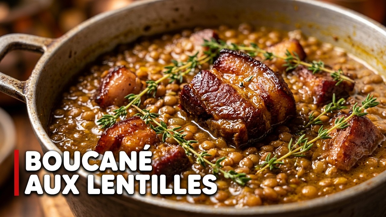 Le boucané aux lentilles est un plat typique de la Réunion, réputé pour sa simplicité et sa saveur.