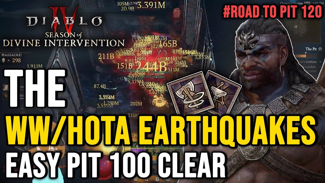 WW/HotA Earthquakes Barbarian ⭐Pit 100⭐ - Diablo 4 Season 11