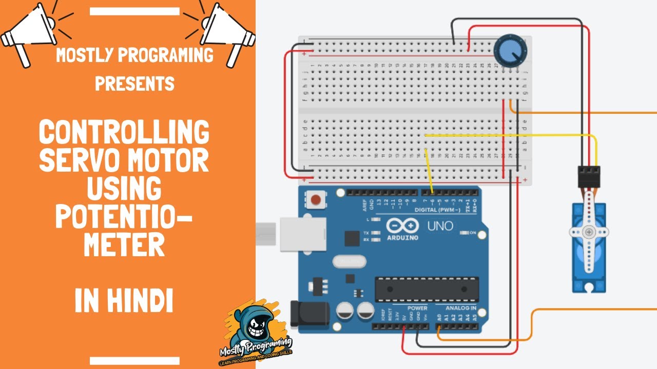 How to Control Servo Motor with Potentiometer (Arduino) in Hindi (Lesson 15)