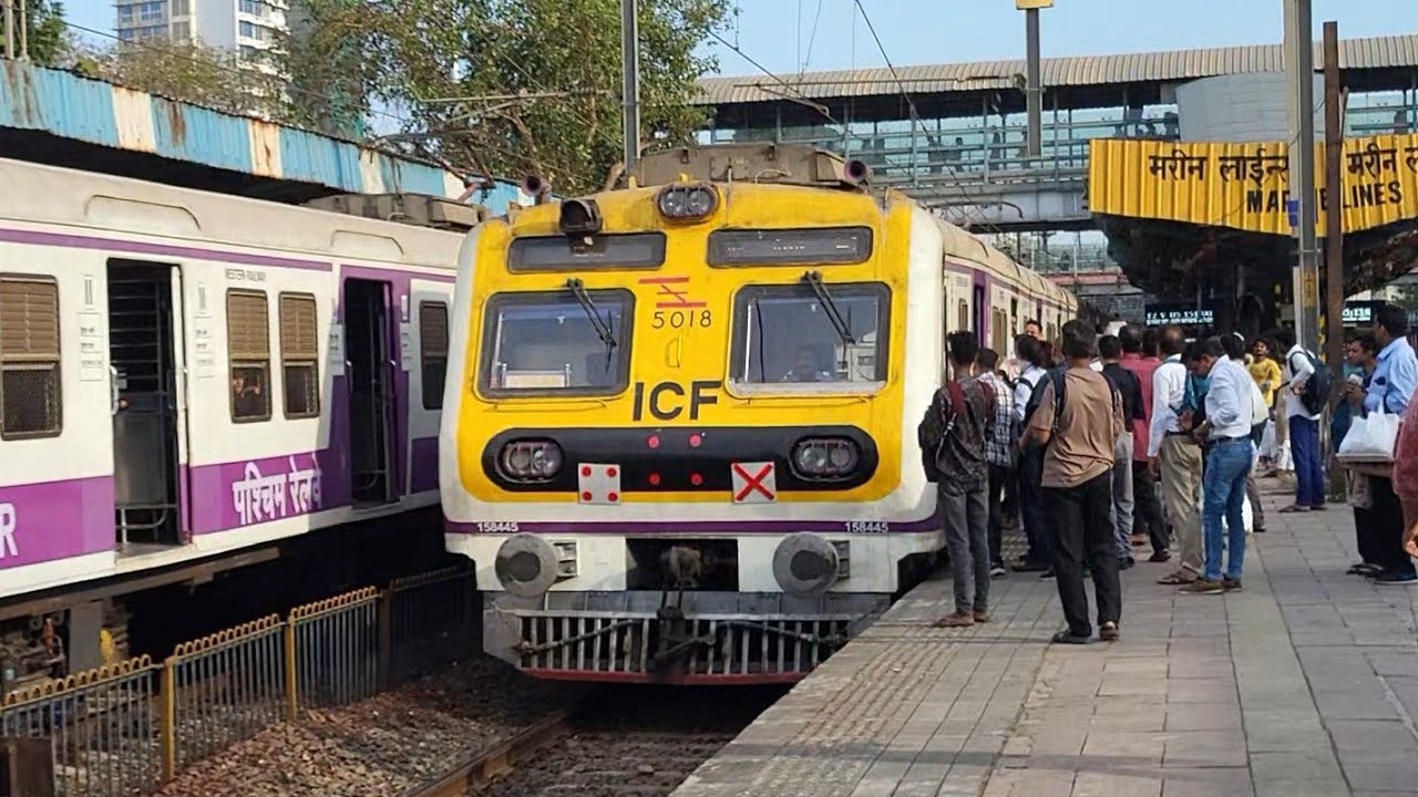 Mumbai Local Trains Captured at Marine Lines | Arrivals & Departures