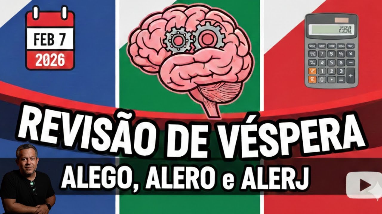 Revisão de Véspera (Revisaço) - 3 em 1 - Raciocínio Lógico - ALEGO, ALERO e ALERJ - FGV