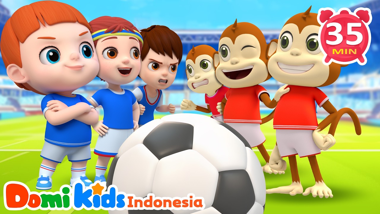 ⚽Lagu Sepak Bola Anak Kebiasaan Sehat | Lagu Gerak & Lagu Hewan | Domi Kids Pesta Hewan - Lagu Anak