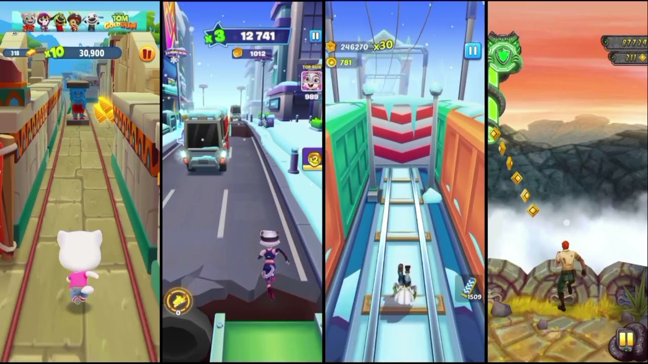 talking tom gold run 🆚 runner heroes 🆚 Subway princess runner 🆚 Temple run gameplay 